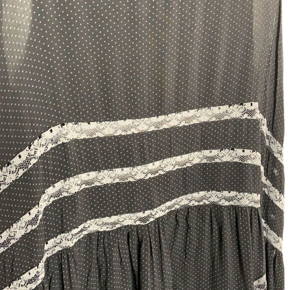 FP black combo voile lace trapeze dress. Small - Picture 6 of 9